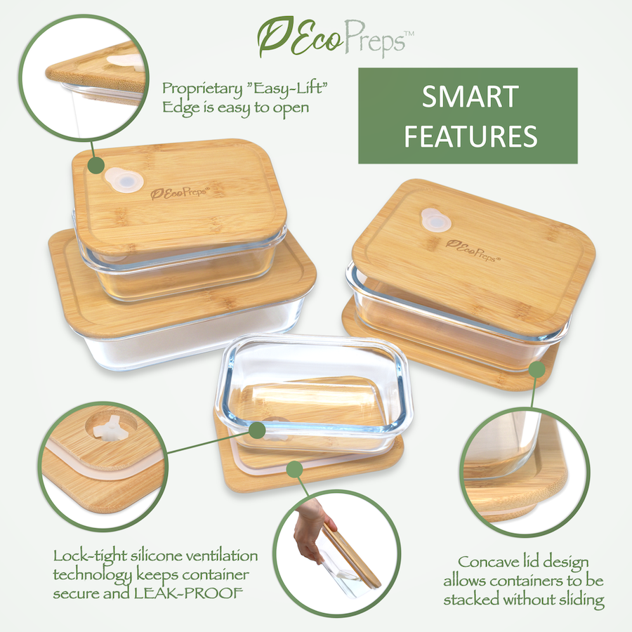 EcoPreps Extra Large Glass Bento Box Containers with Bamboo Lids, 3  Compartment Glass Meal Prep Containers【2 Pack/XL】100% Plastic Free,  Eco-Friendly Glass Lunch Container, Glass Bento Boxes for Adults - Yahoo  Shopping