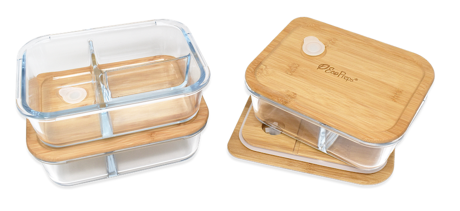 Glass Lunch Containers 3 Compartments